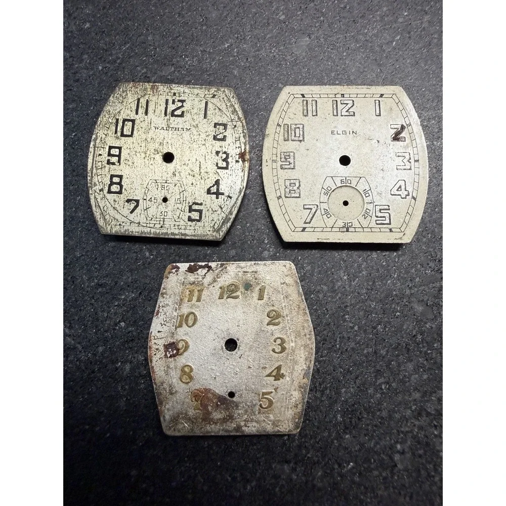Watch Dial Lot 47 Pieces Bulova Elgin Waltham Gruen Art Deco Parts